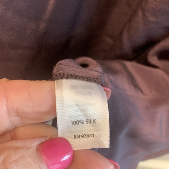 J Jill Aubergine Silk Tunic Top Plum Purple Long Sleeve Women’s Sz Large - Picture 10 of 10